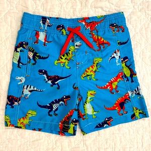 Hatley Boys Dinosaur Swim Trunks with Rashguard Size 4 Aqua